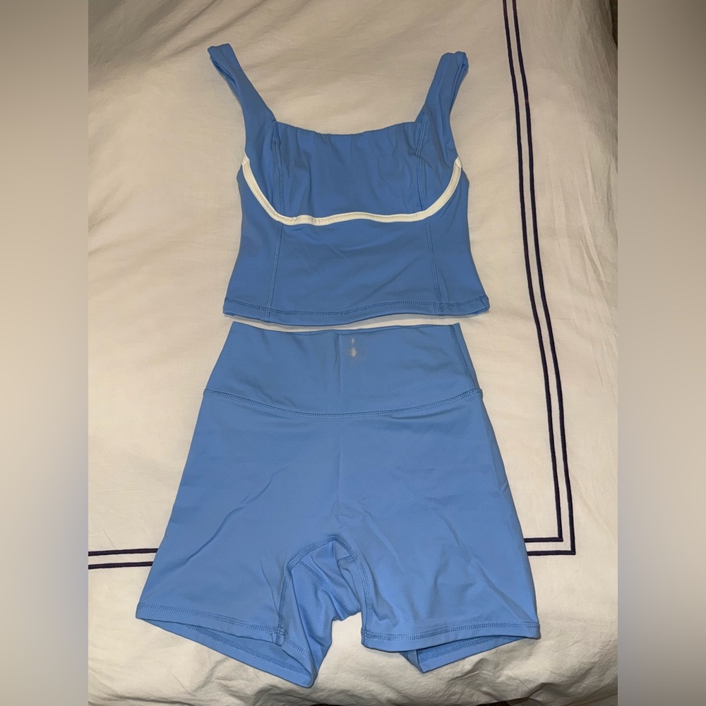 Monday Swimwear Blue and White Tank Top
